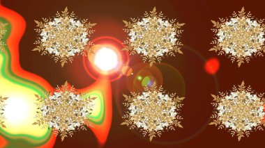 Küçük çiçekteki sevimli çiçek deseni. Kahverengi, kırmızı ve bej renkte çiçekler.