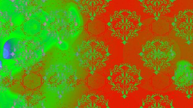 Çiçeksel fantezi tasarımı, parlak bir arka planda, kusursuz bir desen. Renkli Bahar Temalı Kusursuz Arkaplan. Düz Çiçek Elementleri Tasarımı.