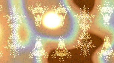 Bej, nötr ve kahverengi kıvırcık çiçekler bej, nötr ve kahverengi renklerde şekillenir. Klasik çiçek tasarımı elementleri. Raster illüstrasyonu.