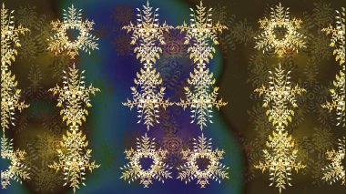 Renkli kar tanesinden yapılmış kış deseni. Düz yatıyordu. Kış konsepti Raster illüstrasyonu.