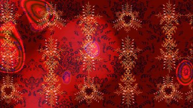 Farklı kar taneleri toplayıcısı, kırmızı, kahverengi ve siyah renklerde kış elementleri. Raster Noel soyut renkli arkaplan ve tatlı kar tanesi.