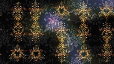 Kar tanesi süs desen. Snowflakes desen. Kar taneleri arka plan. Arka plan üzerinde izole soyut kar taneleri ile düz tasarım. Raster illüstrasyon.