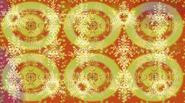 Raster skeci. Sembol kışı, donmuş, Noel, yeni yıl tatili. Kar Tanesi Mozaik ikonu. Grafiksel element dekorasyonu. Siluet kar tanesi işareti izole edilmiş sarı, turuncu ve nötr renkler. Düz tasarım