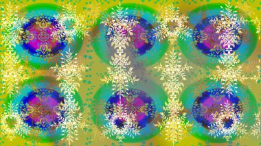 Son moda kar taneleri ve elementler onun kartlarını gösteriyor. Muhteşem tasarım posteri, kapak tasarımı, yeşil, sarı ve mavi renkli kart tasarımı. Retro tarzı doku, soyut kış elementleri. Kar taneleri tasarımı.