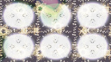 Kar taneleri radyal nötr, gri ve bej renkler. Renkli arka planda güzel kar taneleri. Raster illüstrasyonu..