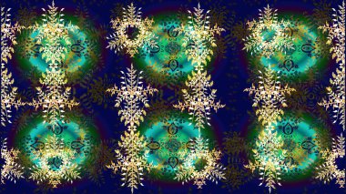 Güzel soyut kar tanesi raster tasarımı. Yeni yıl kar tanesi. Düz kar karalama ikonları, kar taneleri silueti mavi, yeşil ve gri renkler Noel afişi için, kartlar.