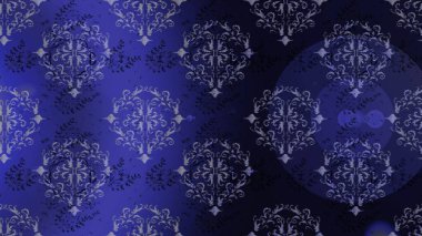 Raster illüstrasyonunda kusursuz çiçek deseni. Mor, mavi ve gri renkte çiçekler.