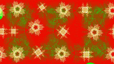 Düz yatıyordu. Kış konsepti Raster illüstrasyonu. Kış deseni kırmızı, kahverengi ve turuncu renkte kar tanesinden yapılmıştır..