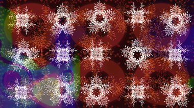 Düz kar karalama ikonları, kar taneleri kahverengi, kırmızı ve nötr renklerde siluet noel afişi, kartlar. Güzel soyut kar taneleri raster tasarımı. Yeni yıl kar tanesi.