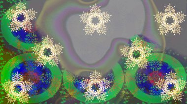 Kar Tanesi Simgesi. Kar Tanesi Raster illüstrasyonu. Gri, yeşil ve nötr renklerde izole edilmiş. Kış kar taneleri.