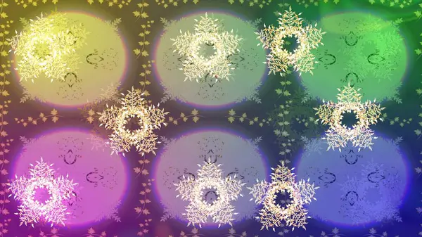 Kış kar taneleri, raster arka plan. Yüzey için tekrarlanan doku, ambalaj kağıdı, nötr, mor ve yeşil renkler üzerine kar tanesi.