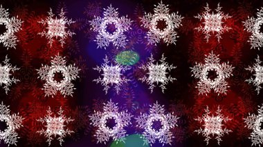 Siyah, kahverengi ve kırmızı renkte kar taneleri. Raster illüstrasyonu. Yılbaşı Biçimi.