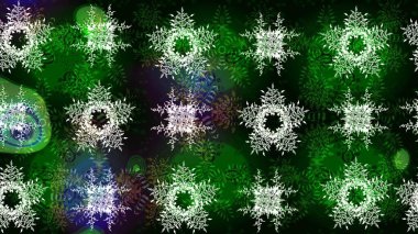 Raster Noel soyut renkli arka plan ve tatlı kar tanesi. Kar taneli yeşil, gri ve mavi renkler. Raster illüstrasyonu.