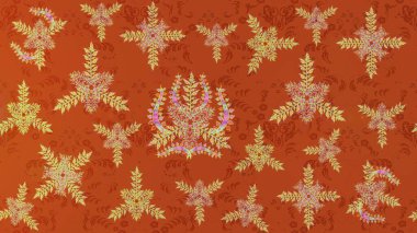 Turuncu, kahverengi ve nötr renklerde suluboya kar taneleri. Kışın sembolü. Raster illüstrasyon kar taneleri. Güzel dekorasyon.