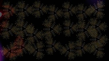 Düşen Noel stili kar taneleri. Güzel, siyah, gri ve kahverengi kar taneleri renkli bir arka planda izole edilmiş. Kar taneleri, kar yağışı. Görüntü.