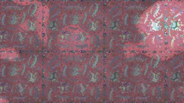 Parlak renkli çiçekleri ve pembe, mor ve gri renkte yaprakları olan harika bir çiçek deseni. Moda baskıları için zarif bir şablon. Modern çiçek arkaplanı. Halk stili.