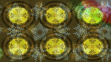 Raster illustration. Christmas festive background. Christmas snowflake of decoration on snow.