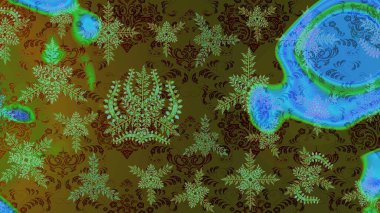 Karla süslenmiş Noel kar taneleri. Noel şenliği geçmişi. Raster illüstrasyonu.