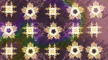 Renkli unsurlarla hareketli arka plan görüntüleri. Çiçekler. Eski model. Bayrak tarzı. Video kaydı. Şablon. Döngü. Kusursuz..