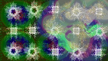 Kar tanesi süs desen. Snowflakes desen. Kar taneleri arka plan. Arka plan üzerinde izole soyut kar taneleri ile düz tasarım. Raster illüstrasyon.