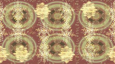 Bej, kahverengi ve kar taneli nötr renkler. Renkli arka planda izole tatlı kar taneleri. Raster illüstrasyonu.