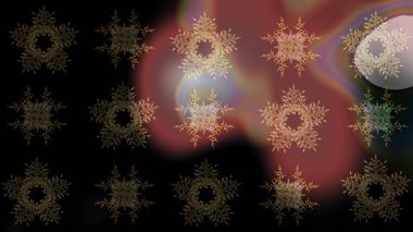 Çiçek Elementleri 'nin soyut geçmişi. Raster kış deseni. Siyah, kahverengi ve gri renkler üzerine tasarım. Raster illüstrasyonu.