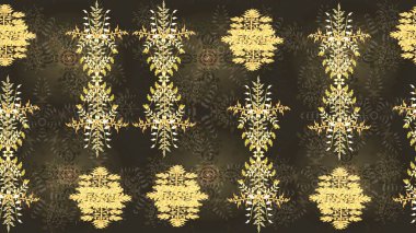 Gri, kahverengi ve yeşil ikon silueti. Kutlamanın sembolü. Yeni yıl tabelası. Raster illüstrasyonu. Noel tasarımı için. Kar taneleri kışı gri, kahverengi ve yeşil renklerde izole edilir.