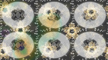 Raster illüstrasyonu. Folk Style. Kumaş veya Duvar Kağıdı Tasarımı. Stilize Çiçekler. Lace Snowflakes 'in etnik kökü. Tekstil için Lacy Fashion Print. Mandalas Dekoratif Doku Arkaplanı.