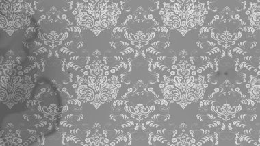 Çiçekli karalama şeklinde Raster çiçek deseni. Yumuşak, yaz çiçekli arka plan. Gri ve nötr renkte çiçekler.