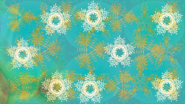 Raster resim. Kar tanesi süs desen. Kar taneleri arka plan. Arka plan üzerinde izole soyut kar taneleri ile düz tasarım. Snowflakes desen.