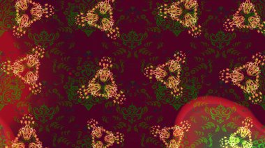 Çiçek desenli eskiz, darbeler, sıçramalar, yaz çiçekleri. Kahverengi, kırmızı ve yeşil renkte çiçekler. Raster illüstrasyonu.