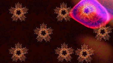 Kar tanesi raster arka planı. Kış siyahı, kahverengi ve kırmızı noel kar düz kristal element. Meteoroloji buz koleksiyonu. Xmas Frost kar taneleri izole edilmiş siluet sembolü. Raster illüstrasyonu