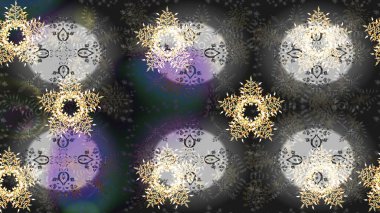 Gri, nötr ve kahverengi renkler üzerine şirin soyut kar taneleri raster tasarımı. Düz kar karalama ikonları, yılbaşı afişi için kar taneleri silueti, kartlar. Yeni yıl kar tanesi.