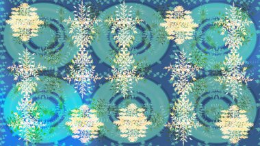 Raster illüstrasyonu. Kar taneleri ve raster arkaplanlı Noel karalaması deseni.