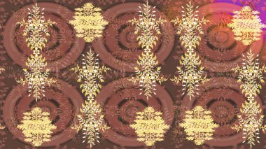 Kahverengi, bej ve sarı renkli kristal kar tanesi. Raster illüstrasyonu.