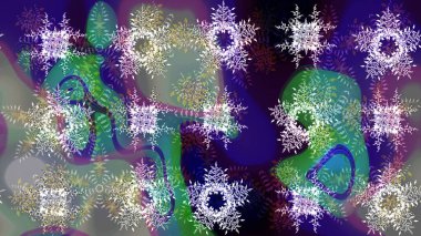 Lace Snowflakes 'in etnik kökü. Raster illüstrasyonu. Stilize Çiçekler. Mandalas 'ın dekoratif dokusu. Kumaş veya Duvar Kağıdı Tasarımı. Tekstil için Lacy Fashion Print. Halk Biçimi.