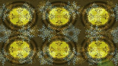 Düz kar karalama ikonları, yılbaşı afişi için kar taneleri silueti, kartlar. Kahverengi, yeşil ve sarı renklerde şirin soyut kar tanesi raster tasarımı. Yeni yıl kar tanesi.