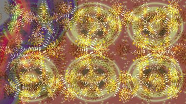 Güzel soyut kar taneleri raster tasarımı. Düz kar karalama ikonları, kar taneleri kahverengi, tarafsız ve sarı renkli yılbaşı afişleri, kartlar. Yeni yıl kar tanesi.