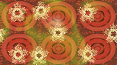 Soyut çiçek desensiz arkaplan. Raster illüstrasyonu. Raster deseni. Küçük çiçekteki sevimli çiçek deseni. Pembe, turuncu ve kahverengi renklerde.