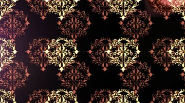 Altın elementlerle siyah, kahverengi ve gri renklerde kusursuz klasik desen. Noel, kar tanesi, yeni yıl 2019.