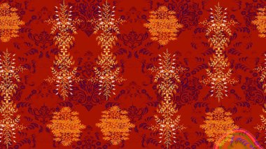 Kırmızı, turuncu ve mor kar tanelerinden izole edilmiş. Güzel bir kış süsü. Kar taneleri koleksiyonu. Raster illüstrasyonu.