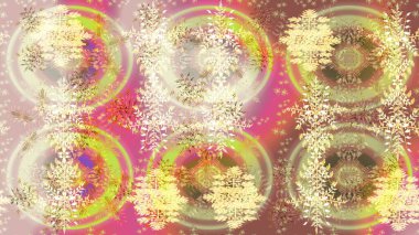 Renkli arka planda güzel kar taneleri. Raster kar taneleri deseni. Raster illüstrasyonu.