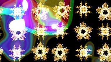 Raster resim. Kış sembolü. Renkli arka plan üzerinde izole suluboya kar taneleri. Kış.