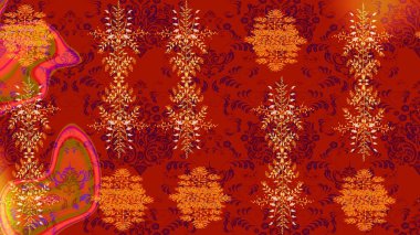 Renkli Bahar Teması eskiz kalıbı. Karalama çiçeği. Raster illüstrasyonu. Zentangle soyut çiçekleri. Güzel kumaş deseni. Düz Çiçek Elementleri Tasarımı.