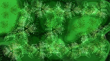 Kar taneleri arka planda. Renkli arka planda izole edilmiş kar tanelerinin düz tasarımı. Kar tanesi süsleme deseni. Kar taneleri deseni. Raster illüstrasyonu.