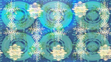 Basit bir kar tanesi. Kışın sembolü, mutlu noeller, mutlu yeni yıl kutlaması Raster illüstrasyonu. Soyut duvar kâğıdı, ambalaj dekorasyonu. Mavi, nötr ve yeşil renkler üzerine resim.