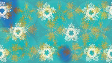 Çiçek Elementleri 'nin soyut geçmişi. Raster kış deseni. Mavi, nötr ve yeşil renkler üzerine tasarım. Raster illüstrasyonu.