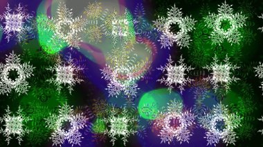 Kar taneleri tasarımı. Son moda kar taneleri ve elementler onun kartlarını gösteriyor. Retro tarzı doku, soyut kış elementleri. Muhteşem tasarım posteri, kapak, yeşil, mavi ve gri renkli kart tasarımı.