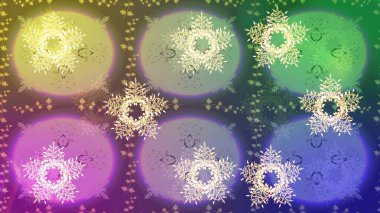 Raster kar taneleri deseni. Renkli arka planda güzel kar taneleri. Raster illüstrasyonu.