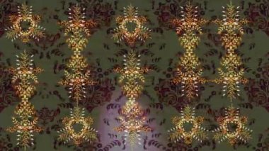 Renkli unsurlarla hareketli arka plan görüntüleri. Çiçekler. Eski model. Bayrak tarzı. Video kaydı. Şablon. Döngü. Kusursuz..